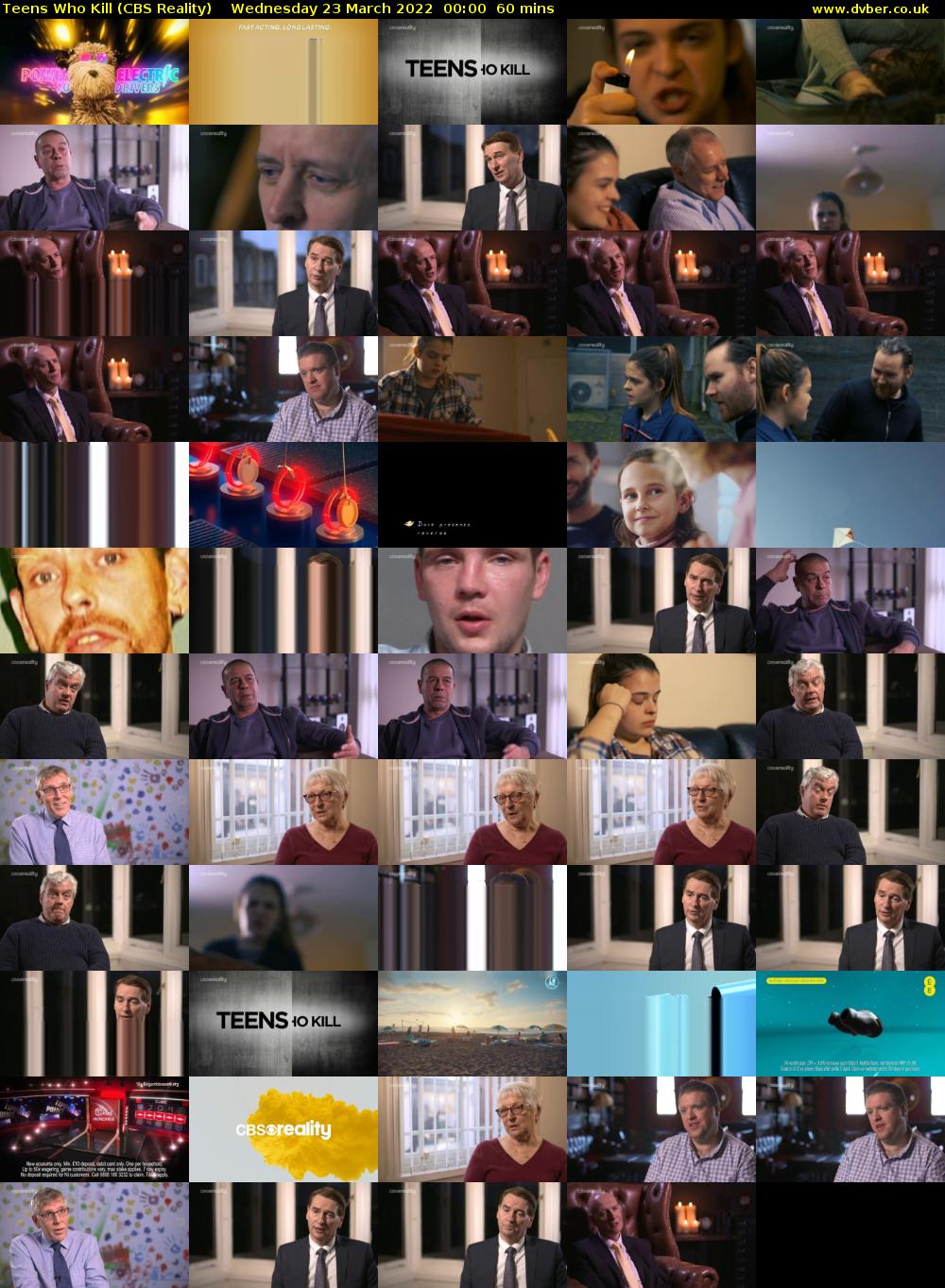 Teens Who Kill (CBS Reality) Wednesday 23 March 2022 00:00 - 01:00