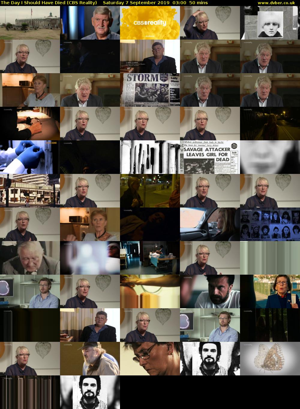 The Day I Should Have Died (CBS Reality) Saturday 7 September 2019 03:00 - 03:50