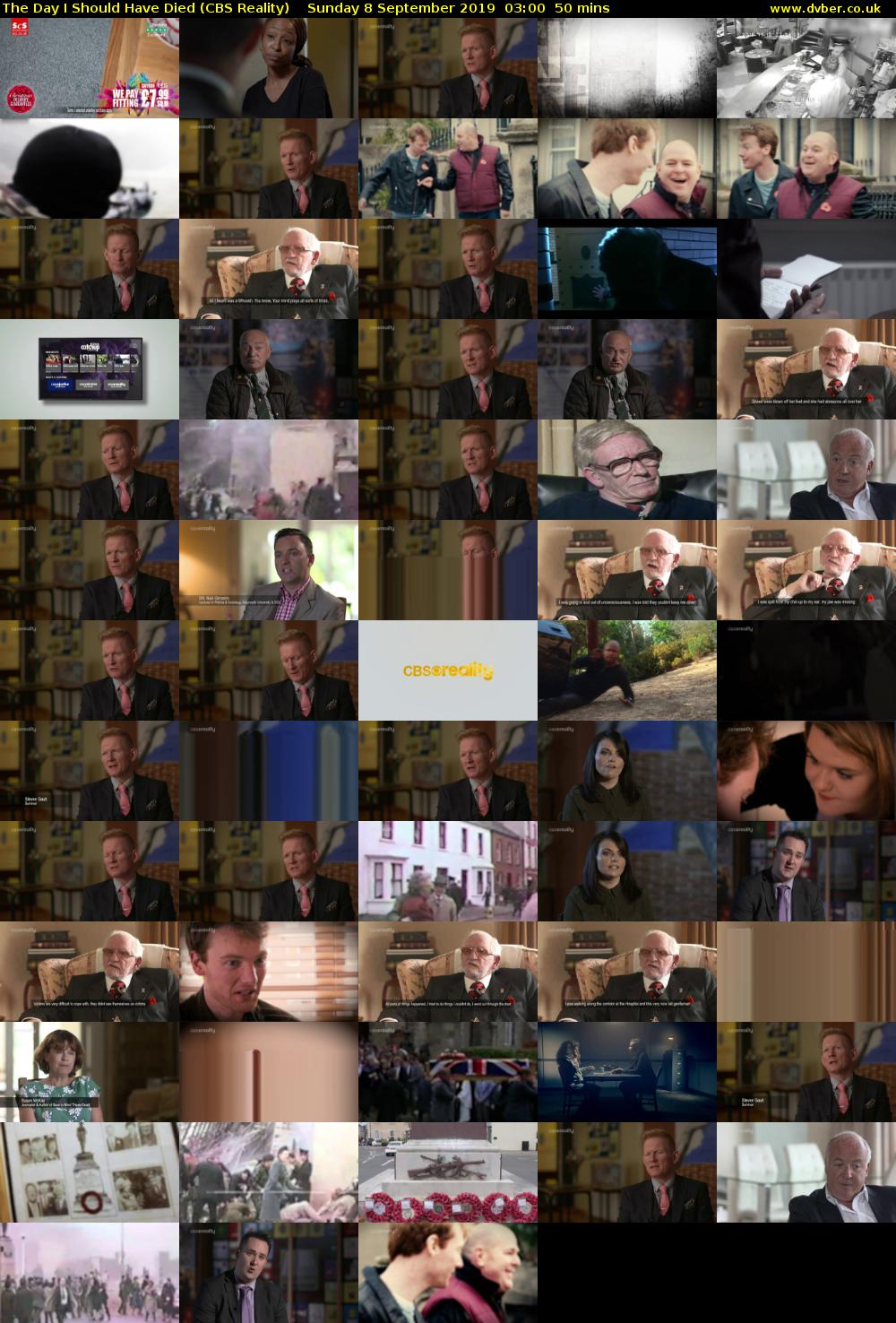 The Day I Should Have Died (CBS Reality) Sunday 8 September 2019 03:00 - 03:50