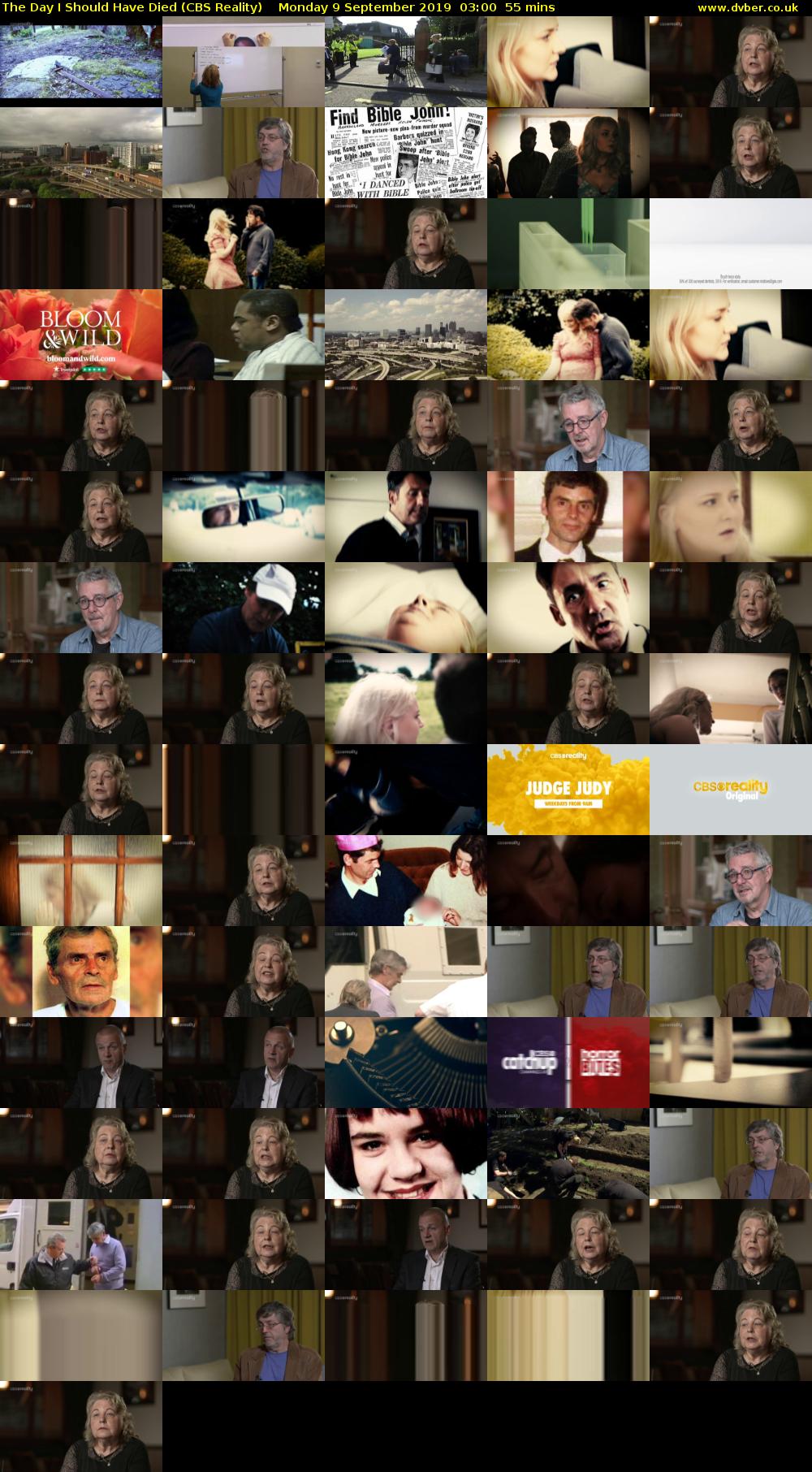 The Day I Should Have Died (CBS Reality) Monday 9 September 2019 03:00 - 03:55