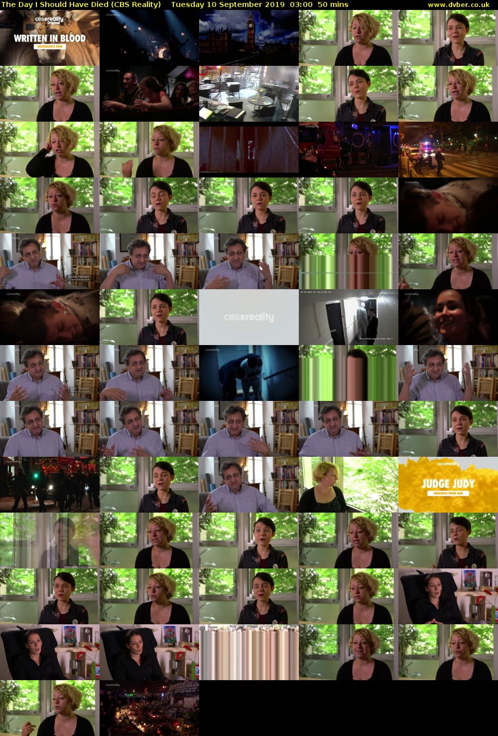 The Day I Should Have Died (CBS Reality) Tuesday 10 September 2019 03:00 - 03:50