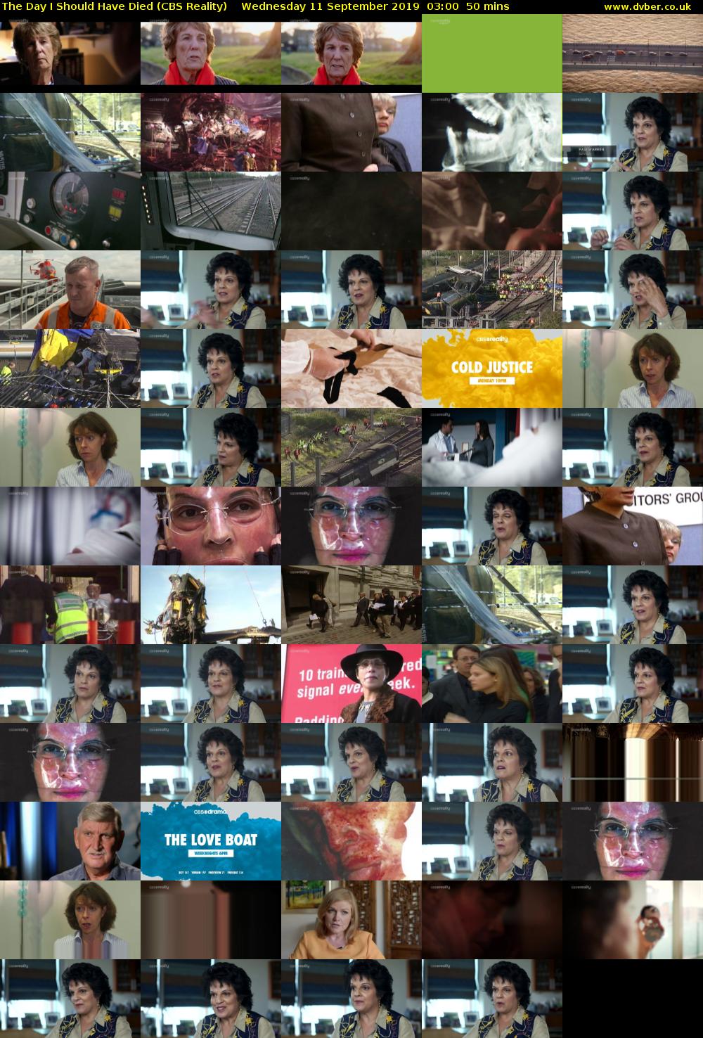 The Day I Should Have Died (CBS Reality) Wednesday 11 September 2019 03:00 - 03:50