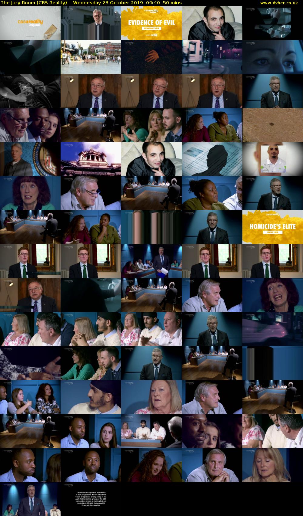 The Jury Room (CBS Reality) Wednesday 23 October 2019 04:40 - 05:30