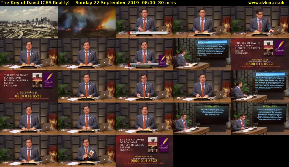 The Key of David (CBS Reality) Sunday 22 September 2019 08:00 - 08:30