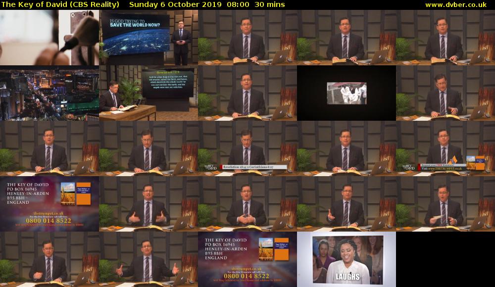 The Key of David (CBS Reality) Sunday 6 October 2019 08:00 - 08:30