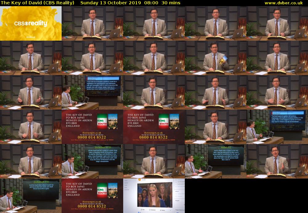 The Key of David (CBS Reality) Sunday 13 October 2019 08:00 - 08:30