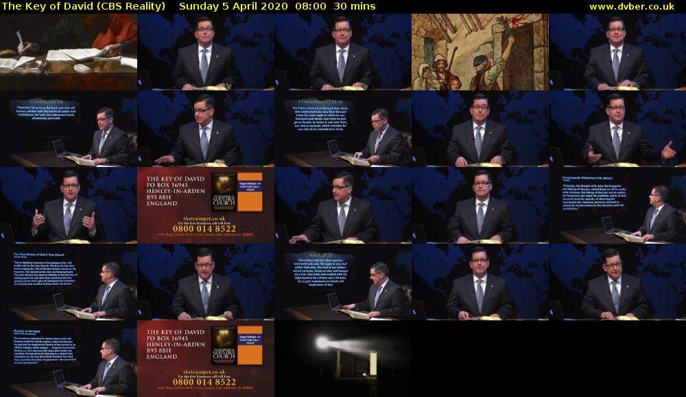 The Key of David (CBS Reality) Sunday 5 April 2020 08:00 - 08:30