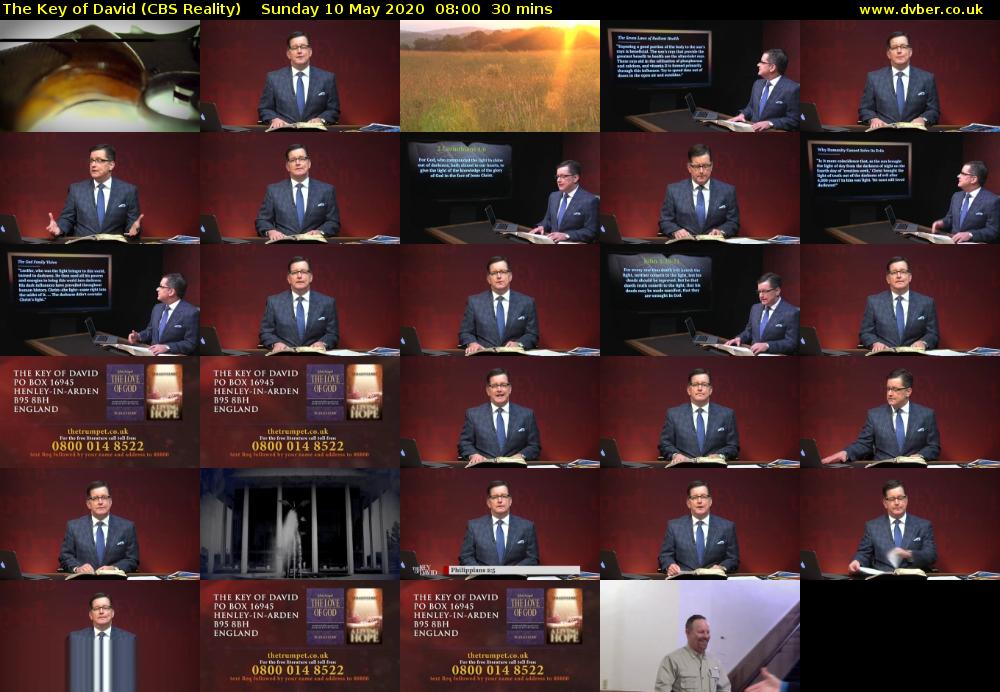 The Key of David (CBS Reality) Sunday 10 May 2020 08:00 - 08:30