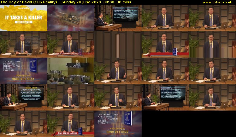 The Key of David (CBS Reality) Sunday 28 June 2020 08:00 - 08:30