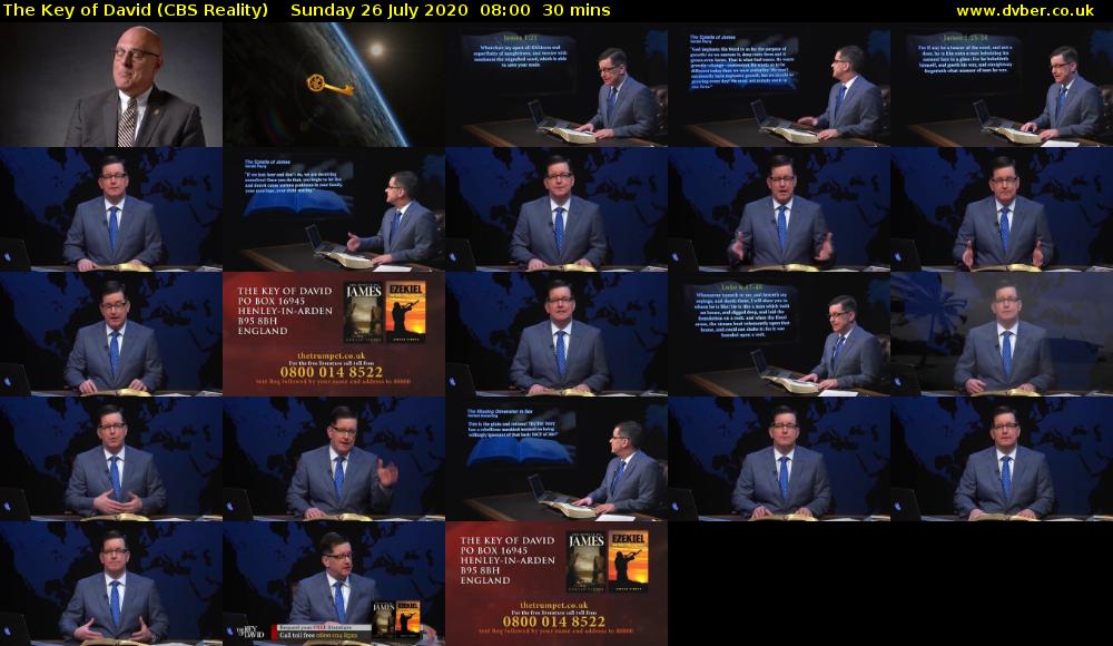 The Key of David (CBS Reality) Sunday 26 July 2020 08:00 - 08:30