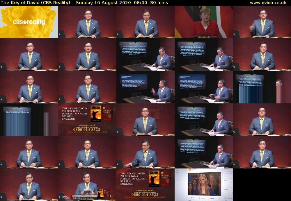The Key of David (CBS Reality) Sunday 16 August 2020 08:00 - 08:30