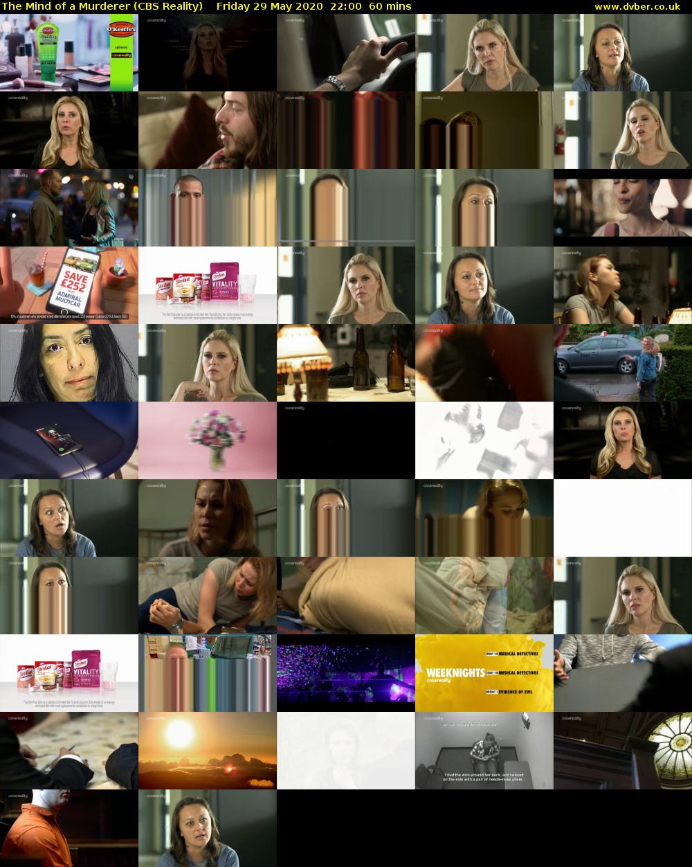 The Mind of a Murderer (CBS Reality) Friday 29 May 2020 22:00 - 23:00