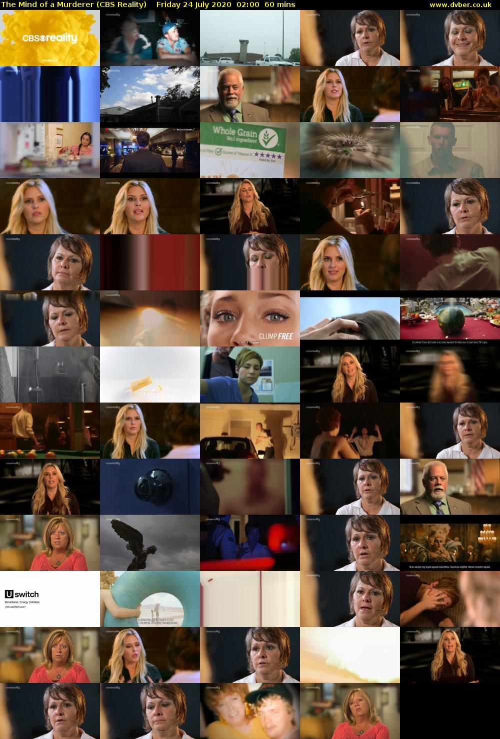 The Mind of a Murderer (CBS Reality) Friday 24 July 2020 02:00 - 03:00
