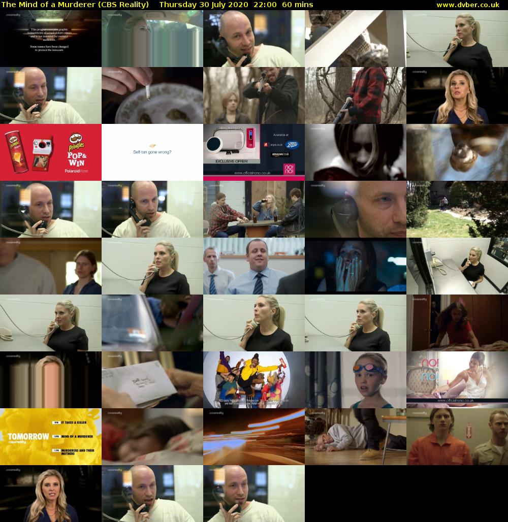 The Mind of a Murderer (CBS Reality) Thursday 30 July 2020 22:00 - 23:00
