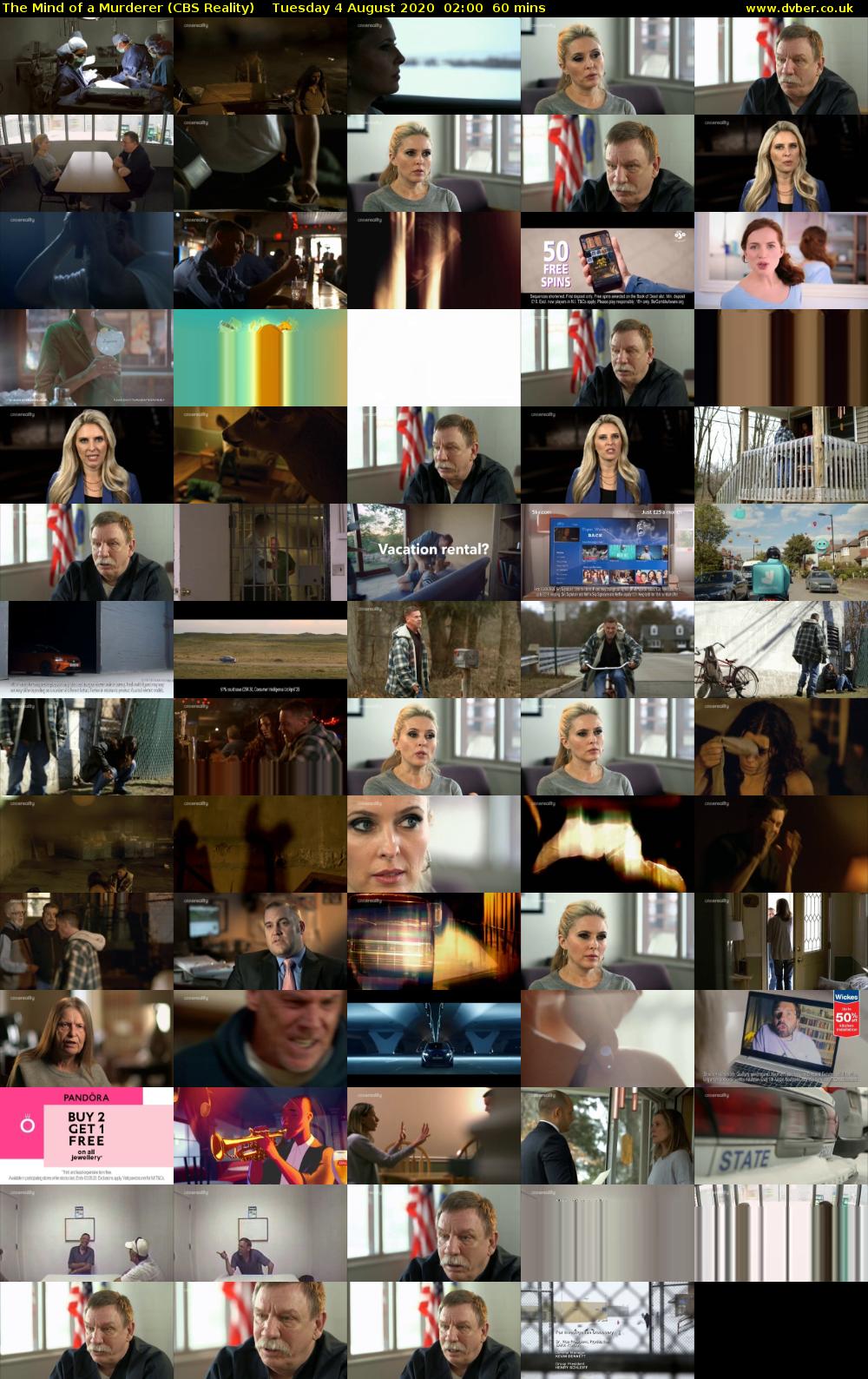The Mind of a Murderer (CBS Reality) Tuesday 4 August 2020 02:00 - 03:00