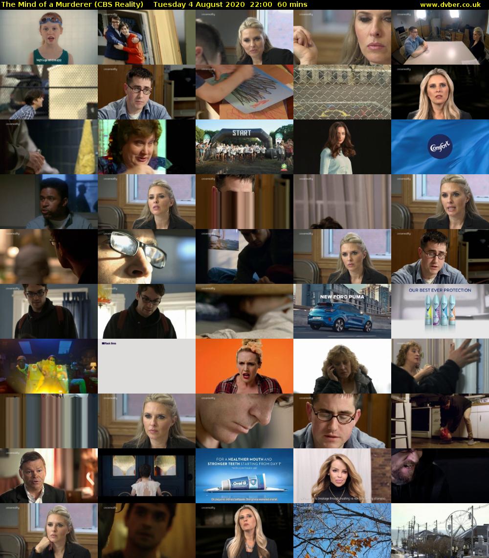 The Mind of a Murderer (CBS Reality) Tuesday 4 August 2020 22:00 - 23:00