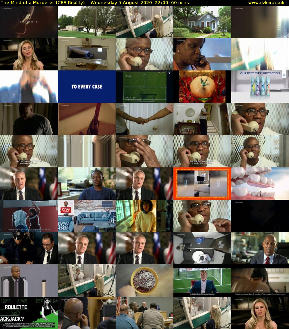 The Mind of a Murderer (CBS Reality) Wednesday 5 August 2020 22:00 - 23:00