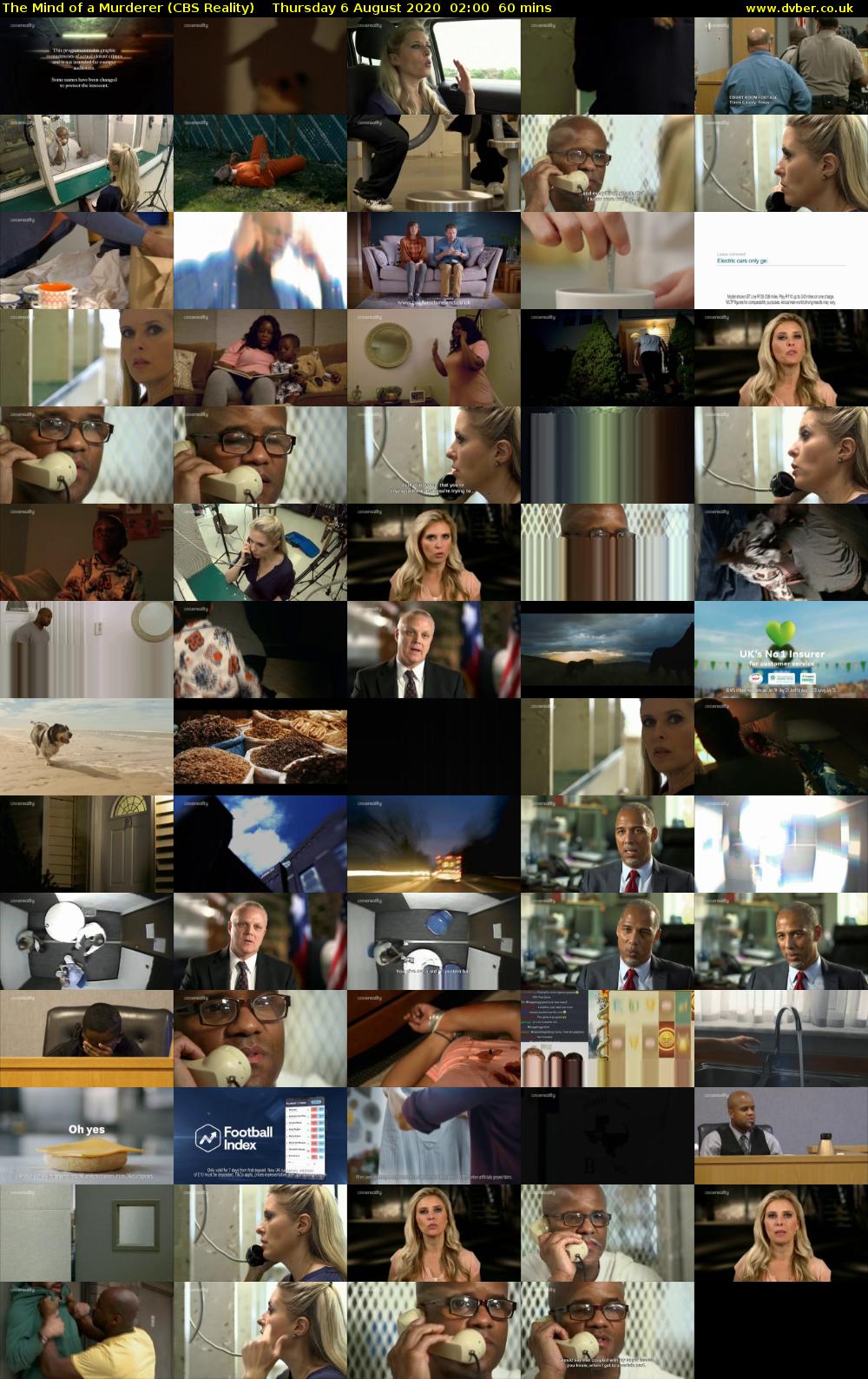 The Mind of a Murderer (CBS Reality) Thursday 6 August 2020 02:00 - 03:00