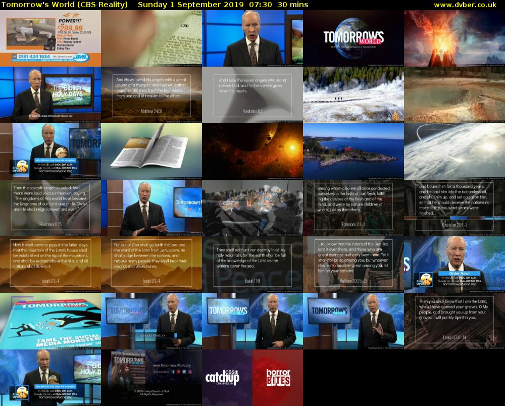 Tomorrow's World (CBS Reality) Sunday 1 September 2019 07:30 - 08:00