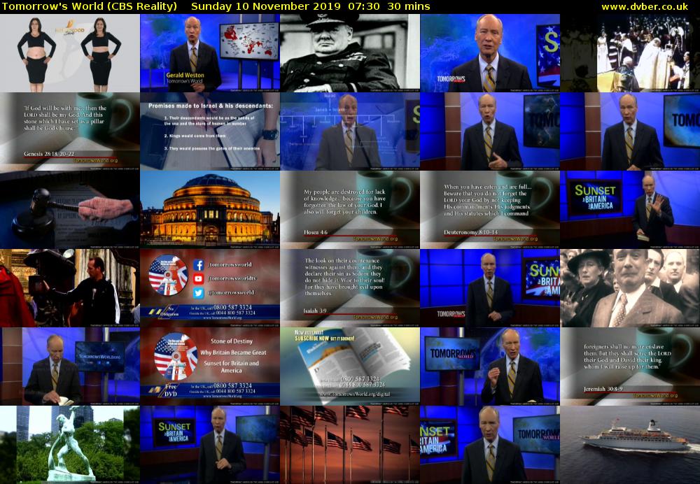 Tomorrow's World (CBS Reality) Sunday 10 November 2019 07:30 - 08:00