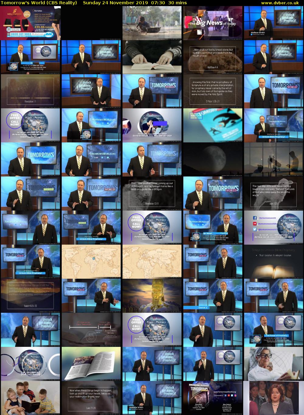 Tomorrow's World (CBS Reality) Sunday 24 November 2019 07:30 - 08:00