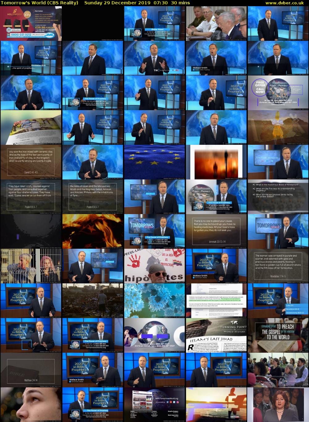 Tomorrow's World (CBS Reality) Sunday 29 December 2019 07:30 - 08:00