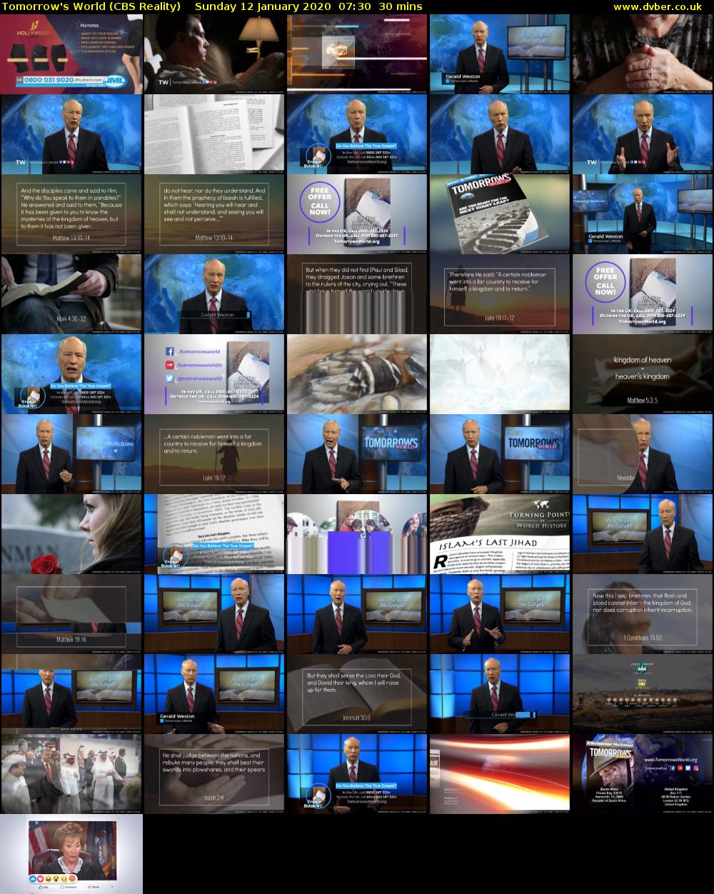 Tomorrow's World (CBS Reality) Sunday 12 January 2020 07:30 - 08:00