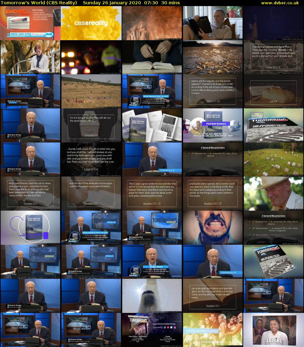 Tomorrow's World (CBS Reality) Sunday 26 January 2020 07:30 - 08:00