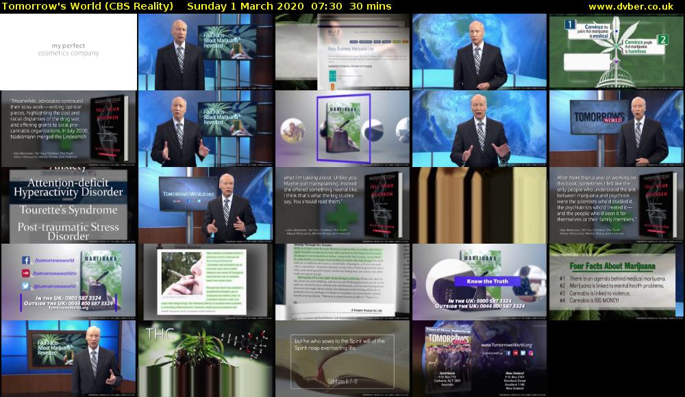 Tomorrow's World (CBS Reality) Sunday 1 March 2020 07:30 - 08:00