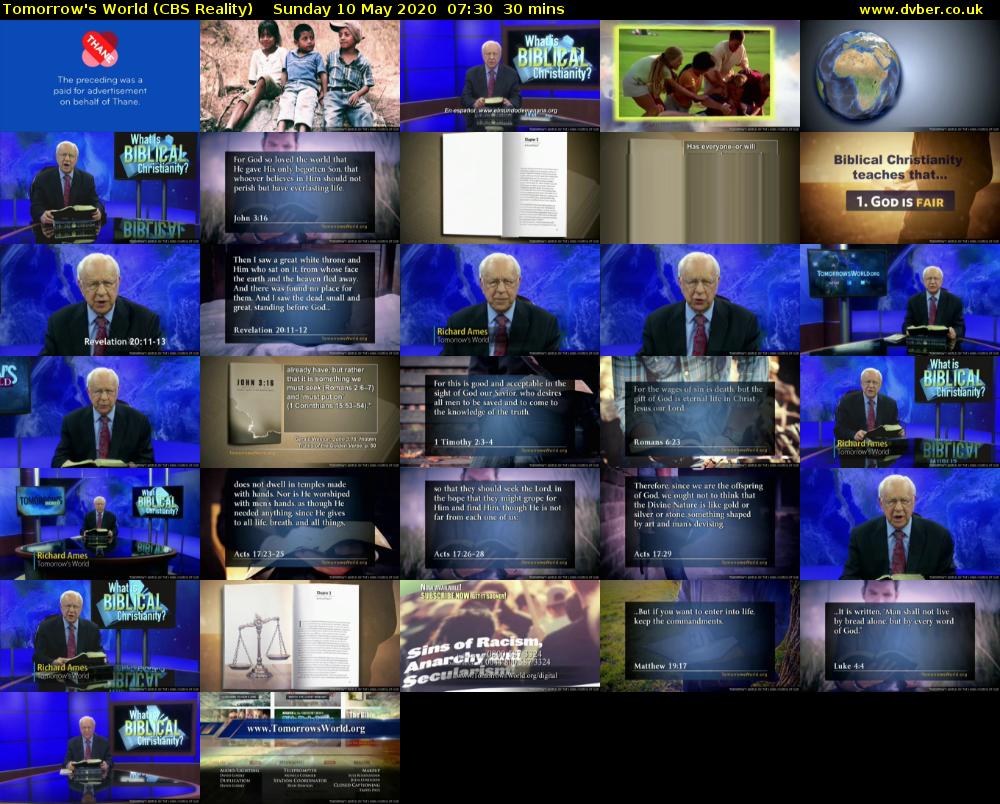 Tomorrow's World (CBS Reality) Sunday 10 May 2020 07:30 - 08:00