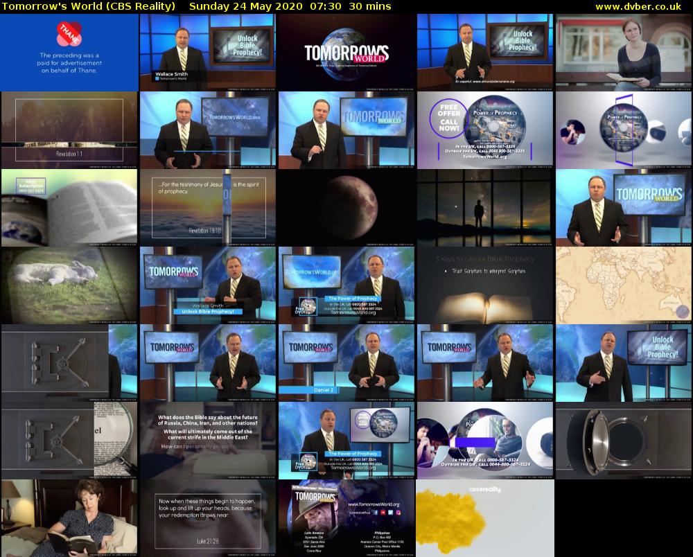 Tomorrow's World (CBS Reality) Sunday 24 May 2020 07:30 - 08:00