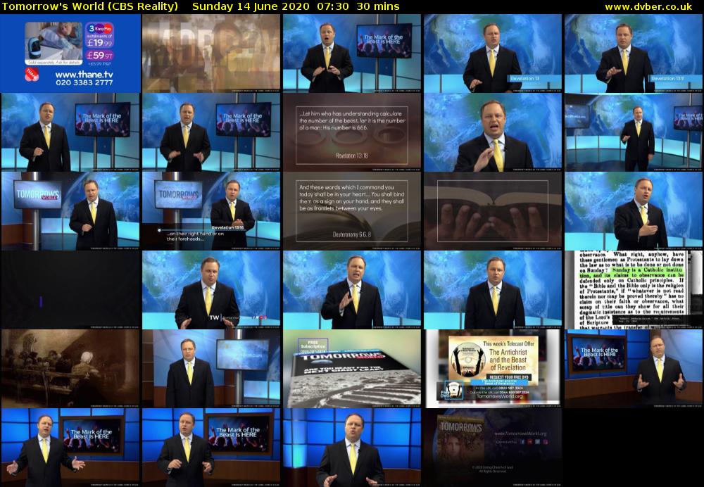 Tomorrow's World (CBS Reality) Sunday 14 June 2020 07:30 - 08:00