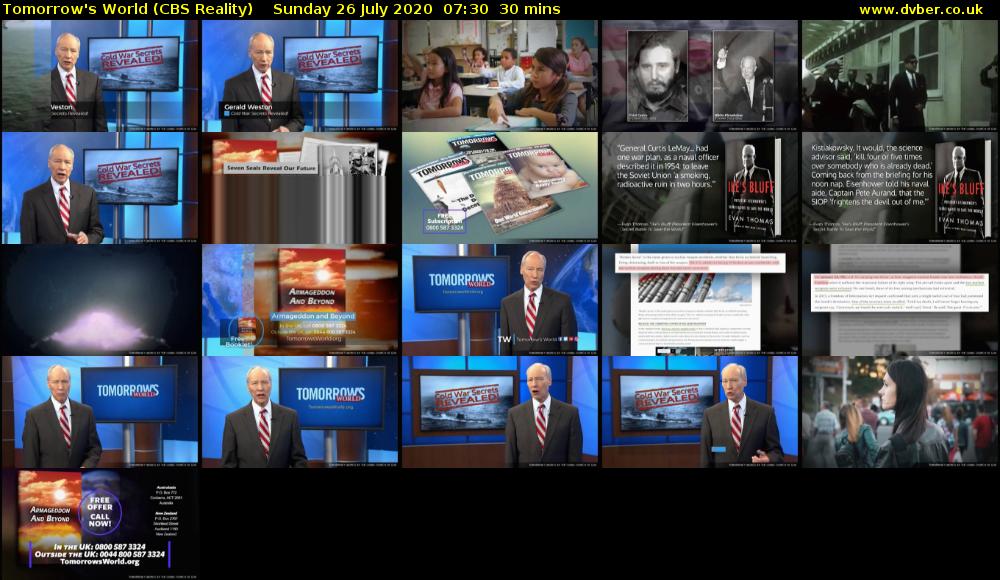Tomorrow's World (CBS Reality) Sunday 26 July 2020 07:30 - 08:00