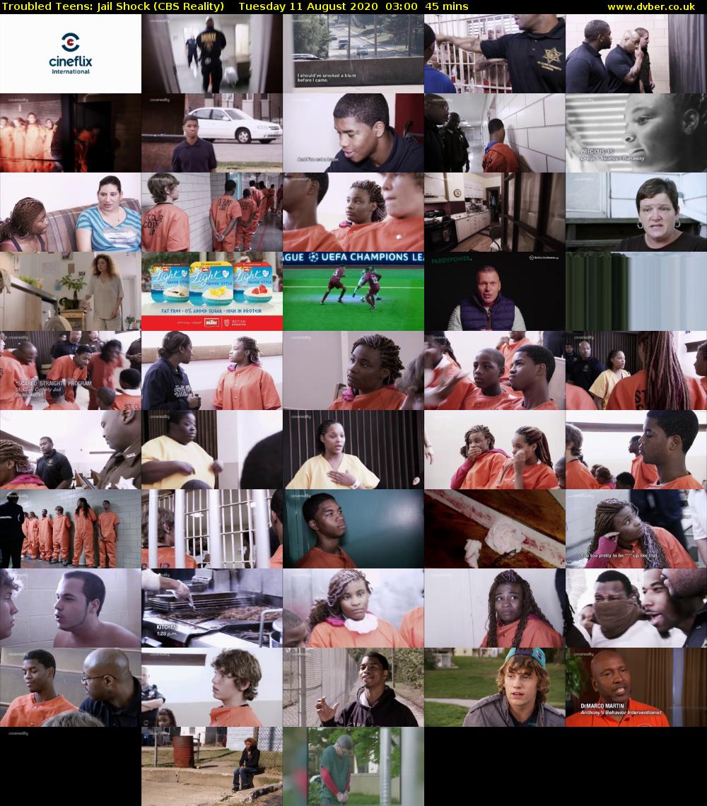 Troubled Teens: Jail Shock (CBS Reality) Tuesday 11 August 2020 03:00 - 03:45