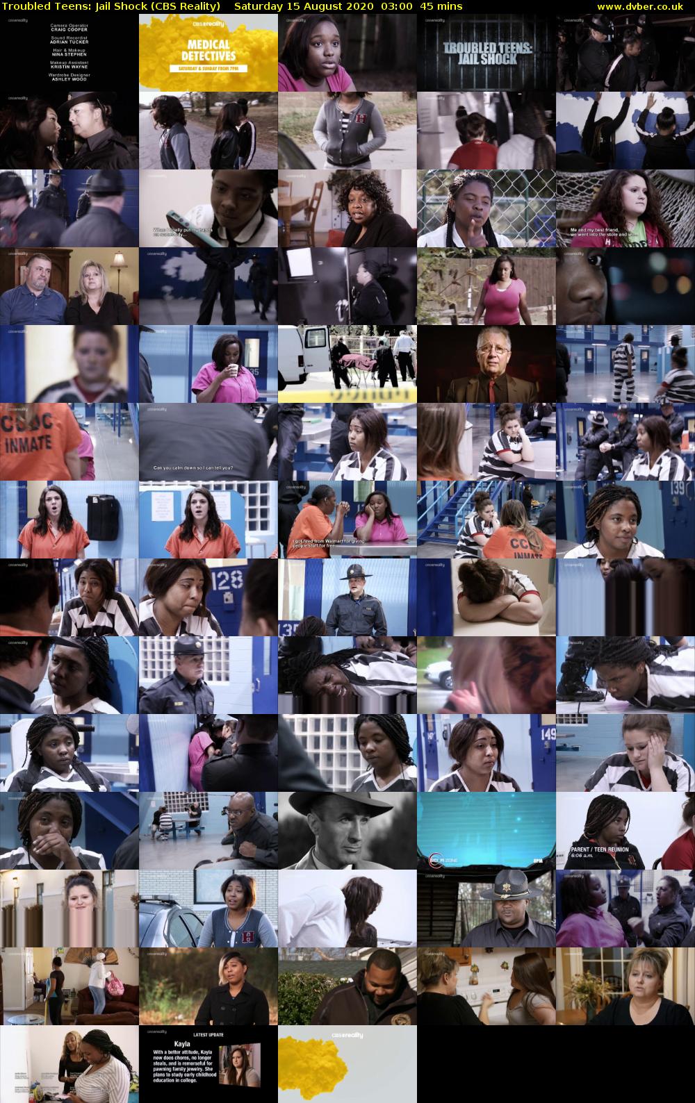Troubled Teens: Jail Shock (CBS Reality) Saturday 15 August 2020 03:00 - 03:45