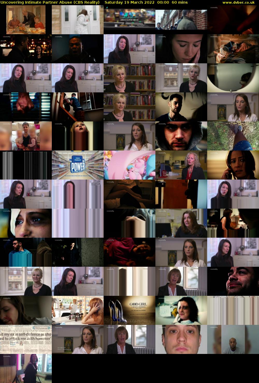 Uncovering Intimate Partner Abuse (CBS Reality) Saturday 19 March 2022 00:00 - 01:00