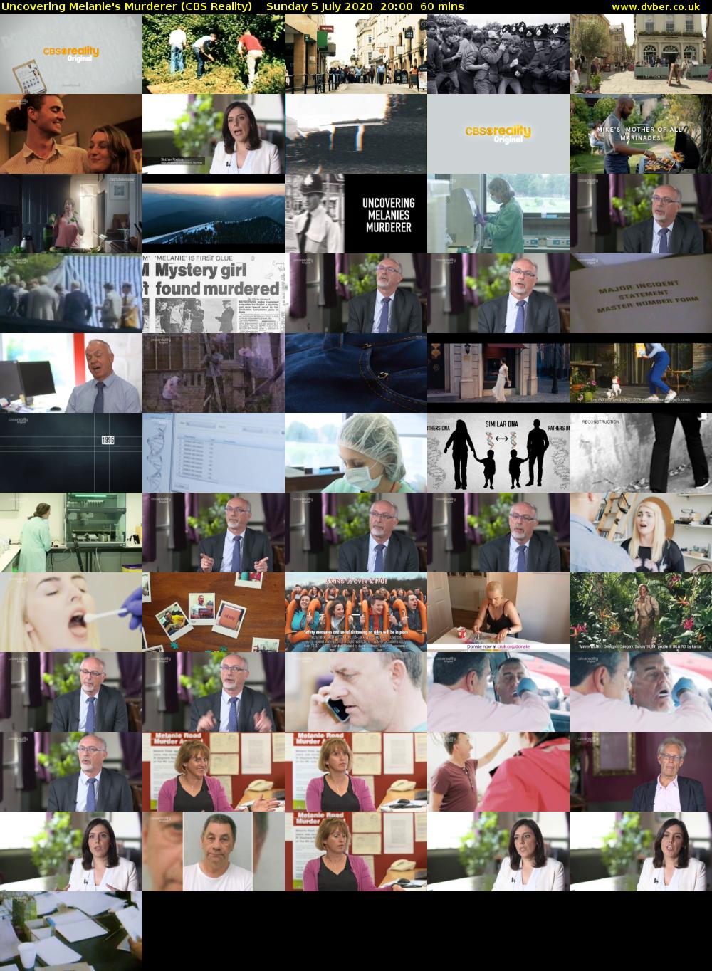 Uncovering Melanie's Murderer (CBS Reality) Sunday 5 July 2020 20:00 - 21:00