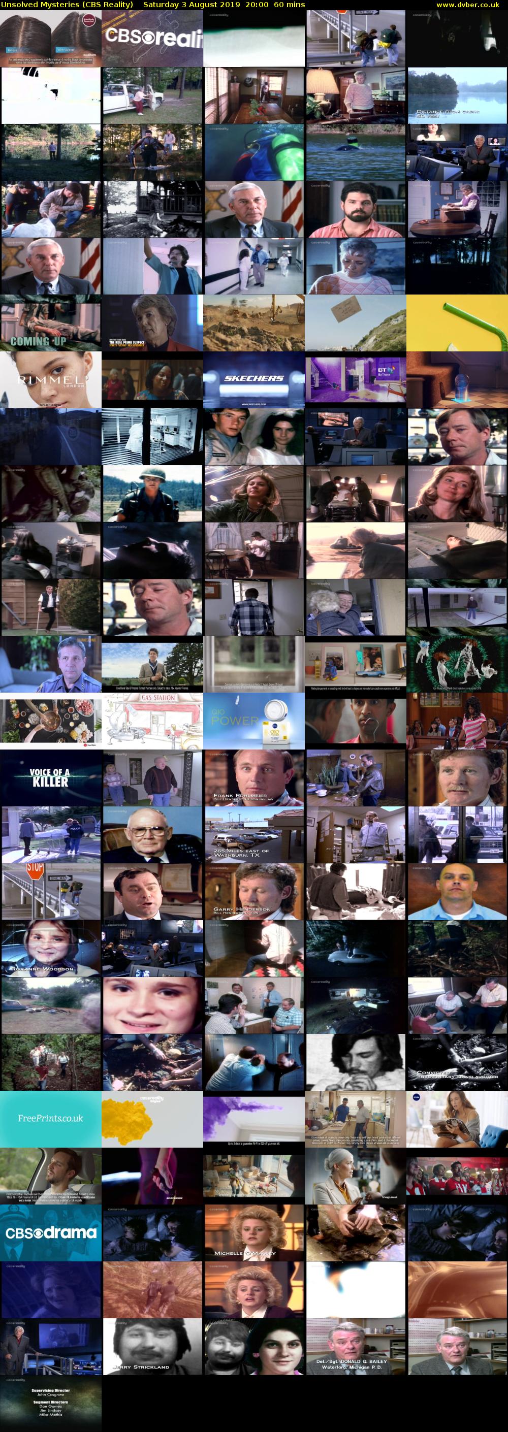 Unsolved Mysteries (CBS Reality) Saturday 3 August 2019 20:00 - 21:00