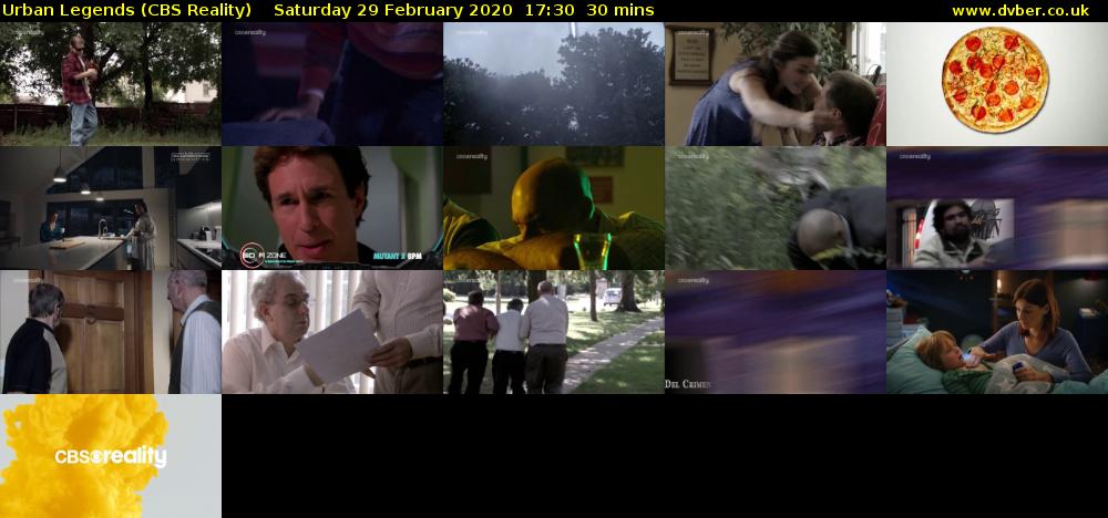 Urban Legends (CBS Reality) Saturday 29 February 2020 17:30 - 18:00