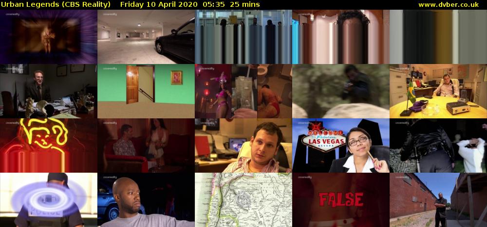Urban Legends (CBS Reality) Friday 10 April 2020 05:35 - 06:00
