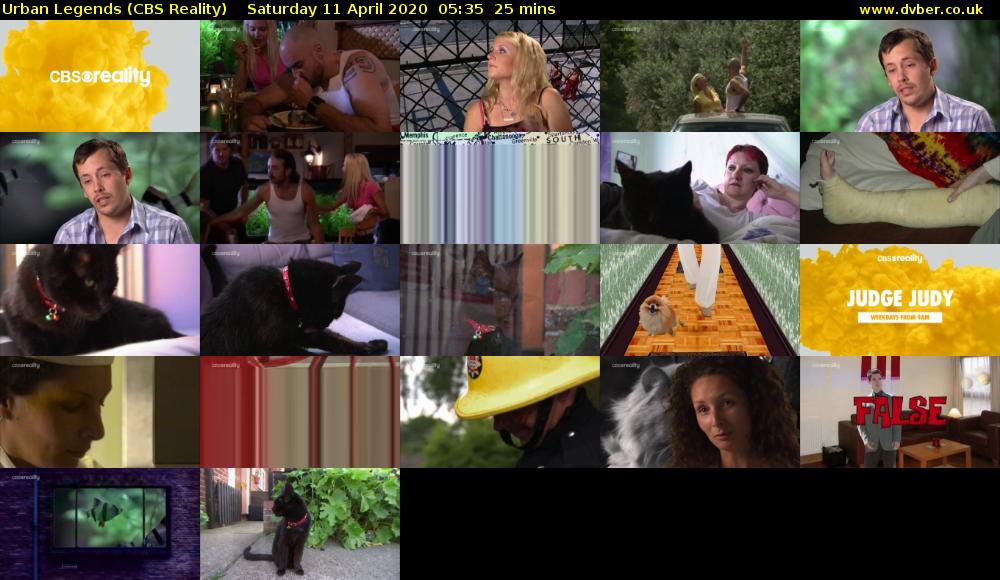 Urban Legends (CBS Reality) Saturday 11 April 2020 05:35 - 06:00