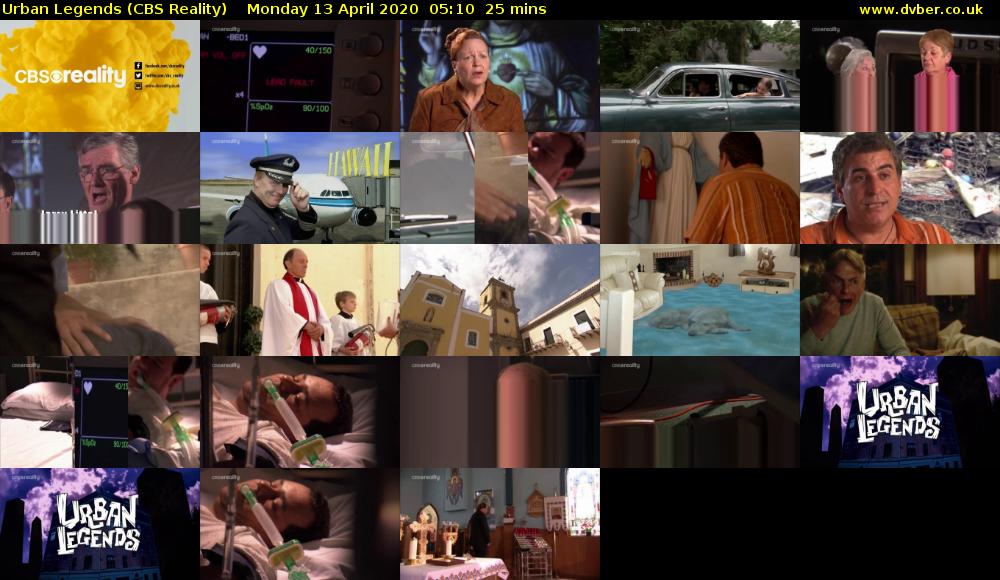 Urban Legends (CBS Reality) Monday 13 April 2020 05:10 - 05:35
