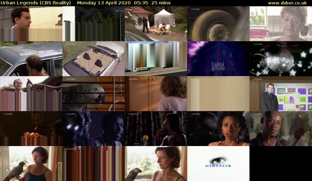 Urban Legends (CBS Reality) Monday 13 April 2020 05:35 - 06:00