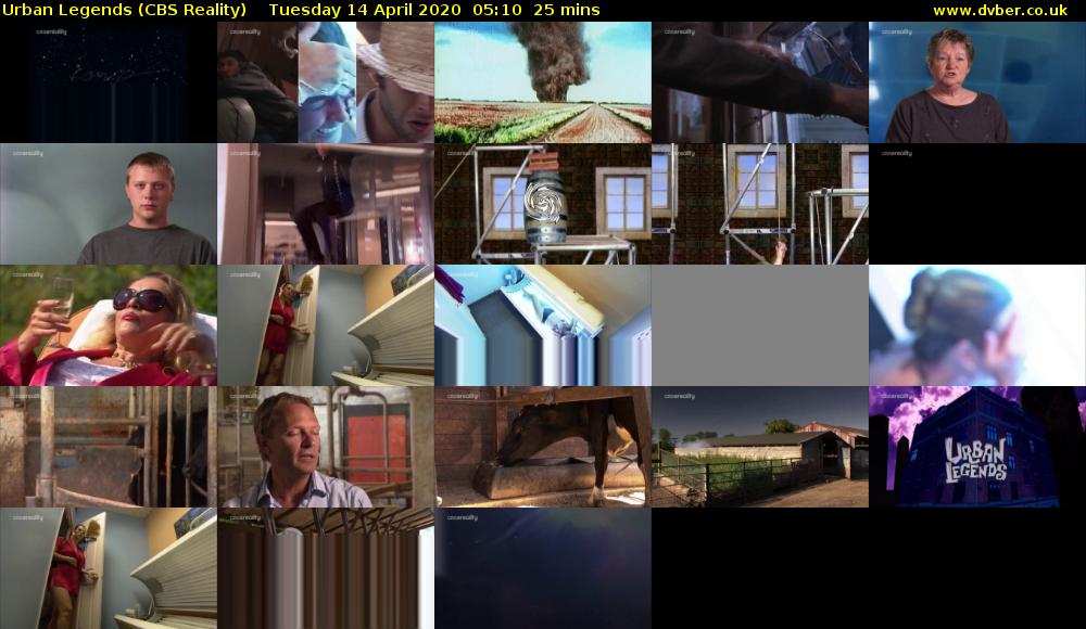 Urban Legends (CBS Reality) Tuesday 14 April 2020 05:10 - 05:35
