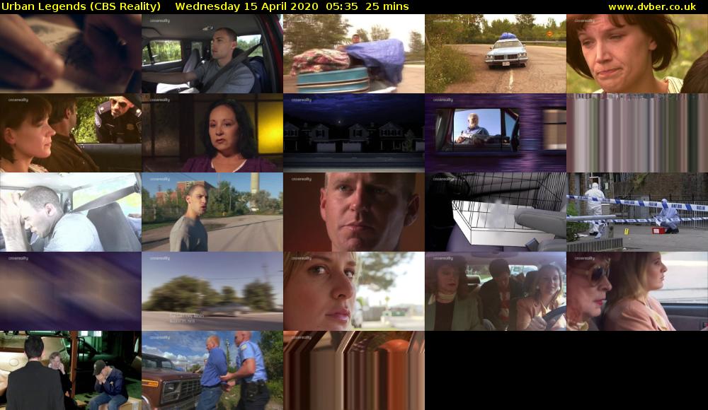 Urban Legends (CBS Reality) Wednesday 15 April 2020 05:35 - 06:00