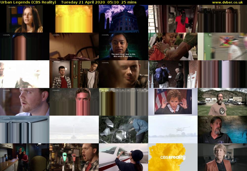 Urban Legends (CBS Reality) Tuesday 21 April 2020 05:10 - 05:35