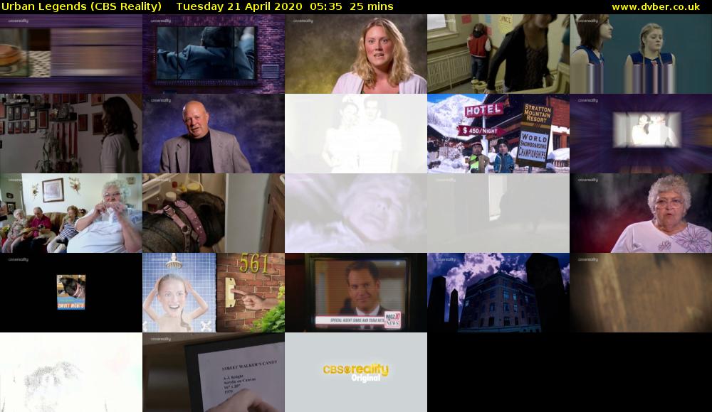 Urban Legends (CBS Reality) Tuesday 21 April 2020 05:35 - 06:00
