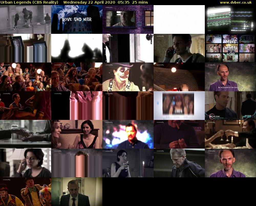 Urban Legends (CBS Reality) Wednesday 22 April 2020 05:35 - 06:00