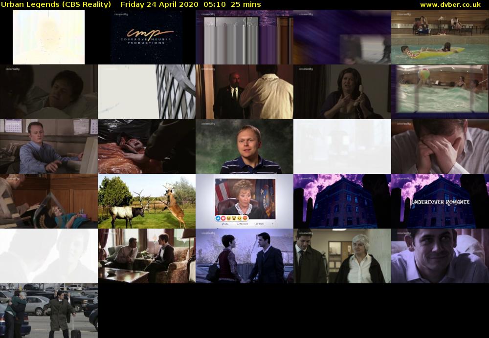 Urban Legends (CBS Reality) Friday 24 April 2020 05:10 - 05:35