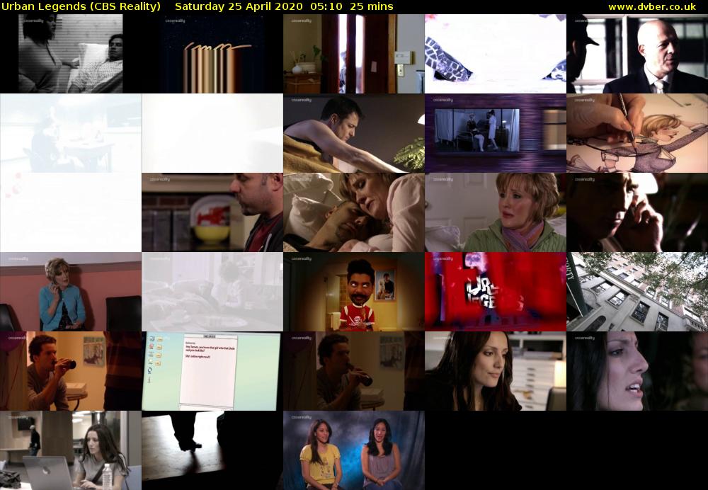 Urban Legends (CBS Reality) Saturday 25 April 2020 05:10 - 05:35
